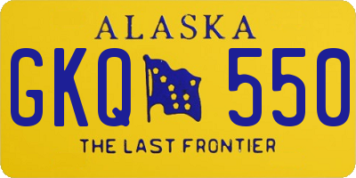 AK license plate GKQ550