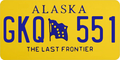 AK license plate GKQ551