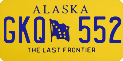 AK license plate GKQ552