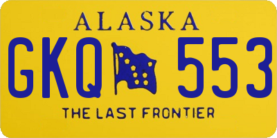 AK license plate GKQ553