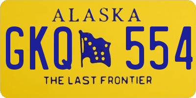 AK license plate GKQ554
