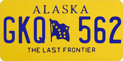AK license plate GKQ562