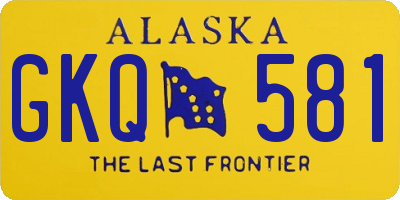 AK license plate GKQ581
