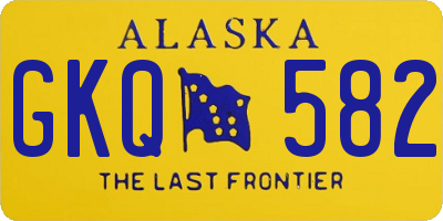 AK license plate GKQ582