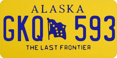 AK license plate GKQ593
