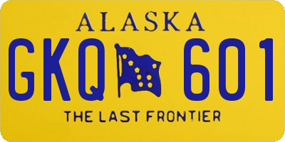 AK license plate GKQ601