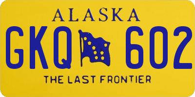 AK license plate GKQ602