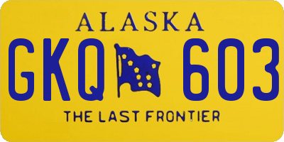 AK license plate GKQ603