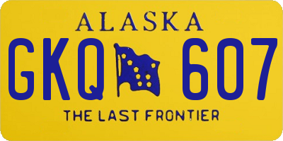 AK license plate GKQ607