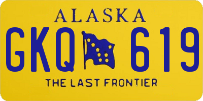 AK license plate GKQ619