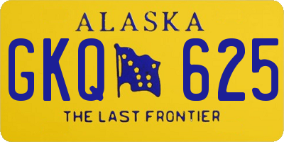 AK license plate GKQ625