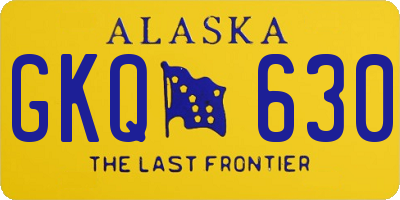 AK license plate GKQ630