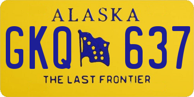 AK license plate GKQ637