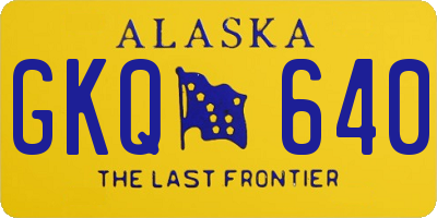 AK license plate GKQ640