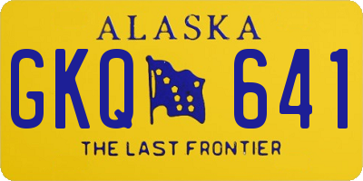 AK license plate GKQ641