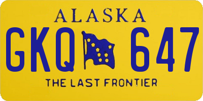 AK license plate GKQ647