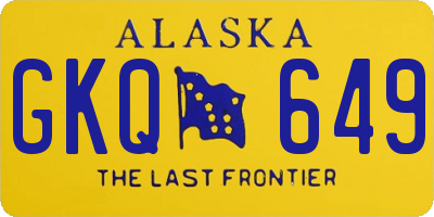 AK license plate GKQ649