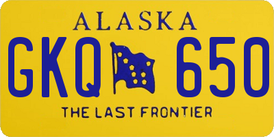 AK license plate GKQ650