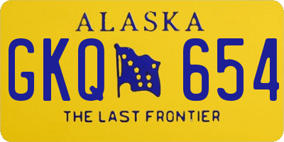 AK license plate GKQ654