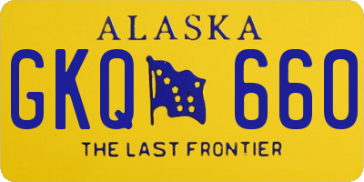 AK license plate GKQ660