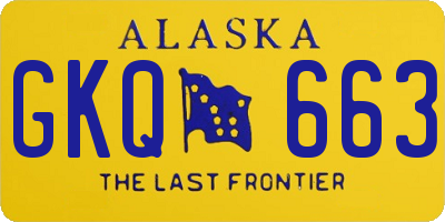 AK license plate GKQ663