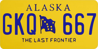 AK license plate GKQ667