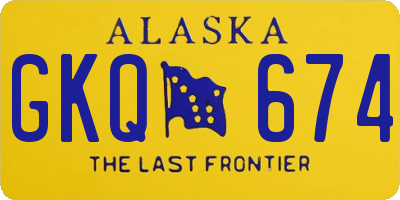 AK license plate GKQ674