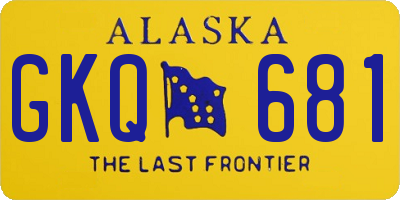 AK license plate GKQ681