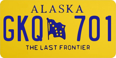 AK license plate GKQ701