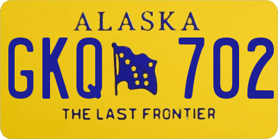 AK license plate GKQ702