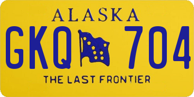 AK license plate GKQ704