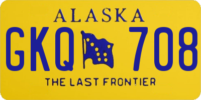 AK license plate GKQ708