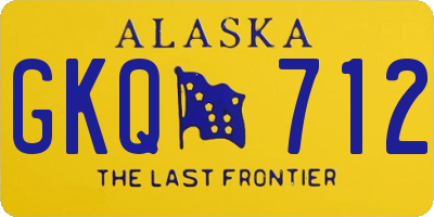 AK license plate GKQ712