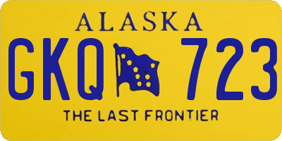 AK license plate GKQ723