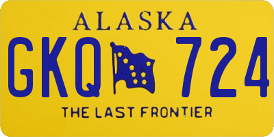 AK license plate GKQ724