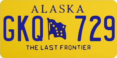 AK license plate GKQ729