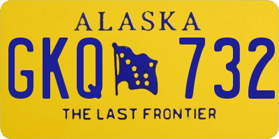 AK license plate GKQ732