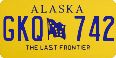 AK license plate GKQ742