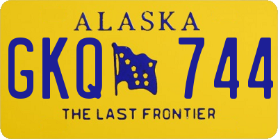AK license plate GKQ744