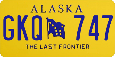 AK license plate GKQ747
