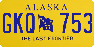 AK license plate GKQ753