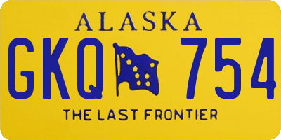 AK license plate GKQ754