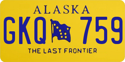 AK license plate GKQ759