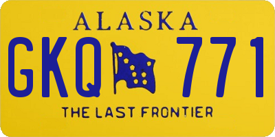 AK license plate GKQ771