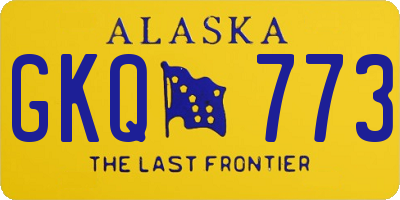 AK license plate GKQ773
