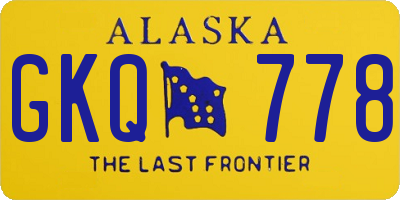 AK license plate GKQ778