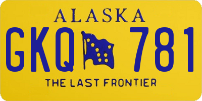 AK license plate GKQ781