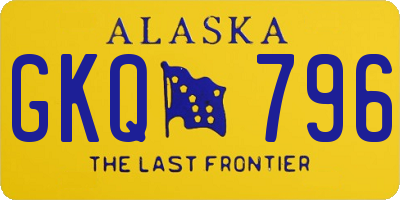 AK license plate GKQ796