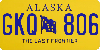 AK license plate GKQ806