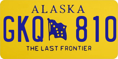 AK license plate GKQ810